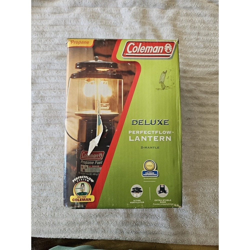 Coleman Lantern Deluxe 2 Mantle 2004 8hr Runtime With Base‎ In Box